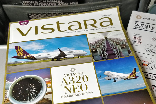 Размещение рекламы в бортовом журнале Vistara