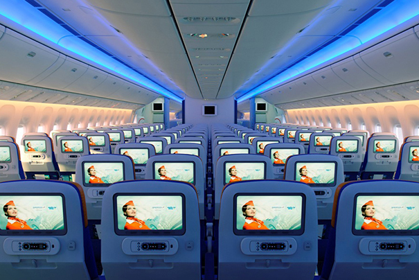 Размещение рекламы на экранах в самолетах Аэрофлота