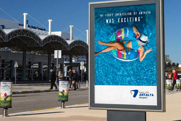 Размещение рекламы на ситиформатах в аэропорту в Анталии