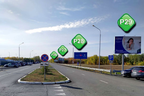 Размещение рекламы на билбордах на прилегающих территориях в аэропорту Оренбург