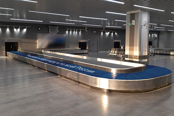 Размещение рекламы на багажном транспортёре в аэропорту Уфы
